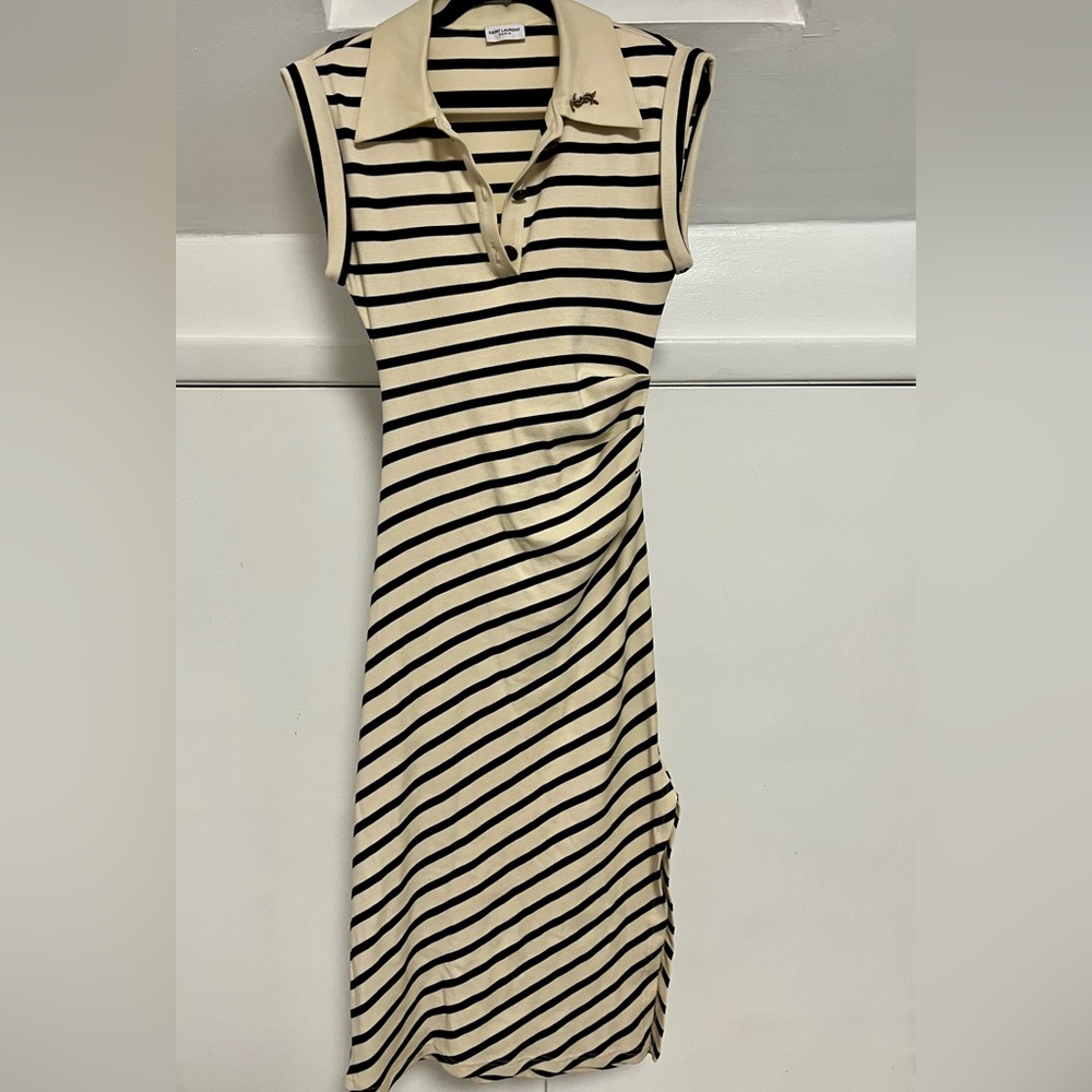 Saint Laurent Ivory Striped Dress size 36